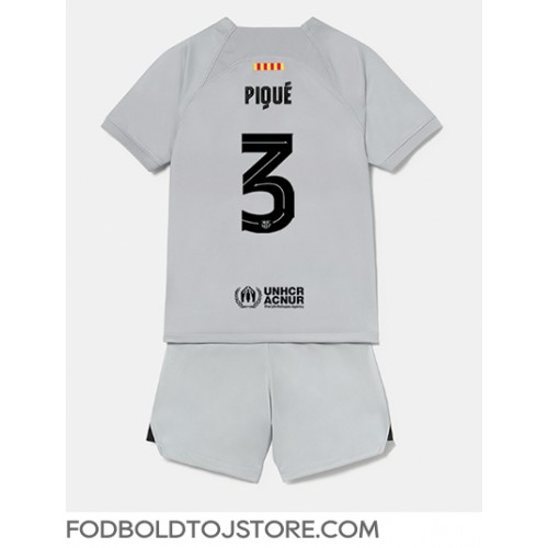 Barcelona Gerard Pique #3 Tredje sæt Børn 2022-23 Kortærmet (+ Korte bukser)